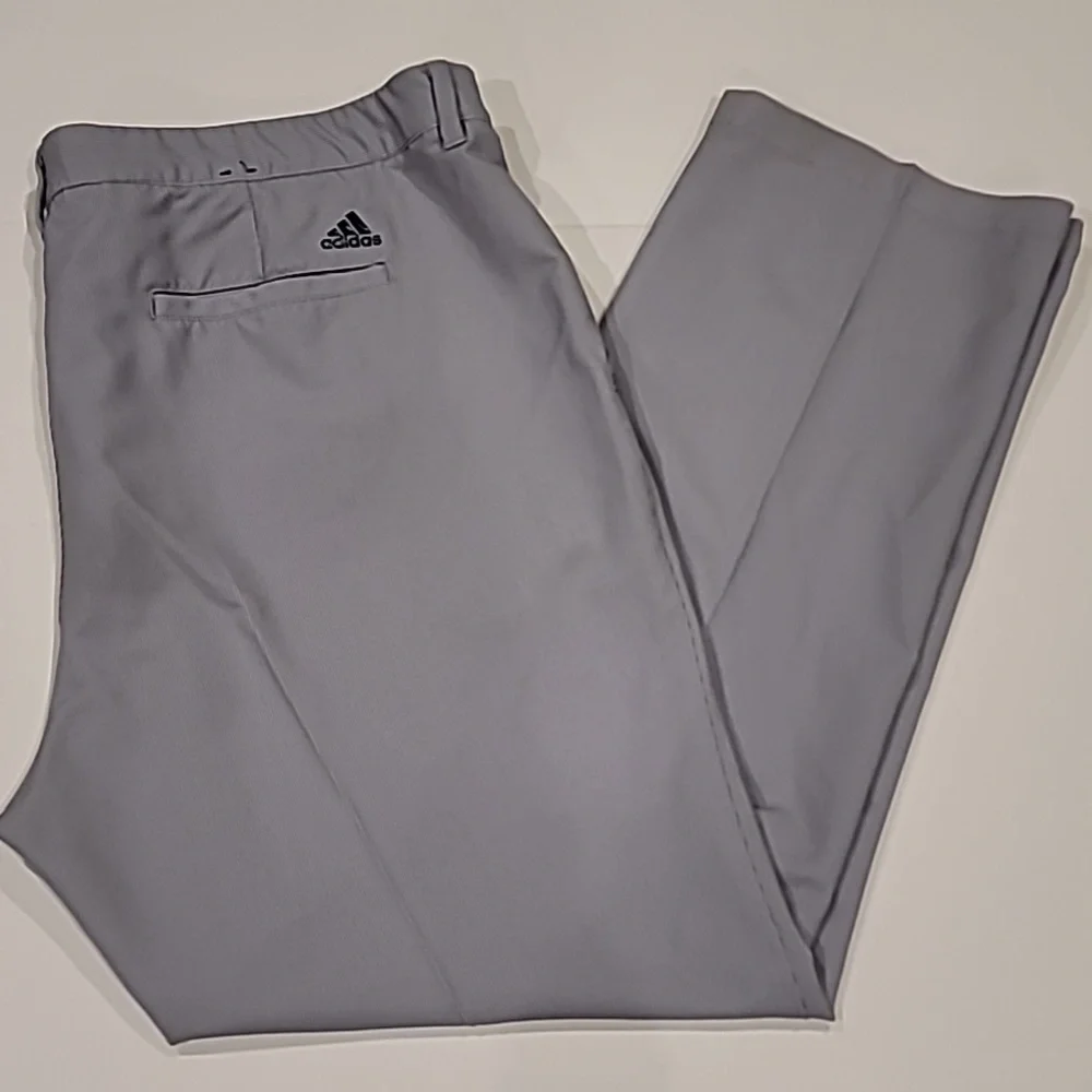 Adidas Mens Climalite Golf Pants Gray Stripe 42 / 32